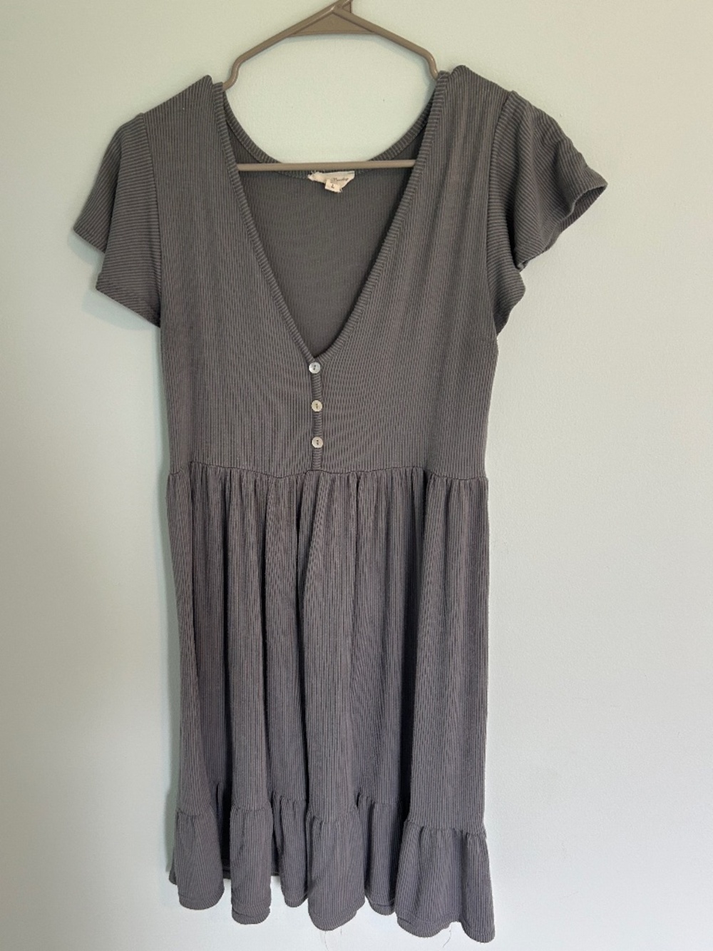 Stone Blue Ribbed Babydoll Dress 🤍